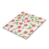 Red Rose Pattern Tegeltje (Zijkant)