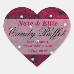 Red Rose & Pearl Snoep Buffet Sticker