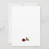 Red Rose & Pearls Wedding Kaart (Achterkant)