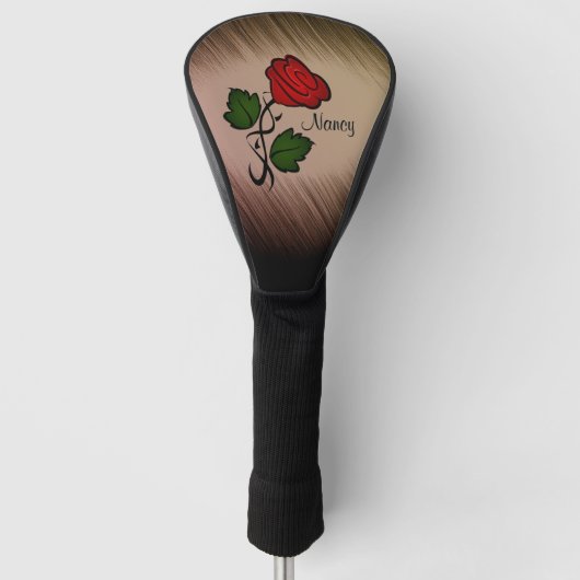 Red Rose Personal Golfheadcover (Voorkant)