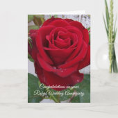 Red Rose Personalized 40th Wedding Jubileum Kaart (Voorkant)