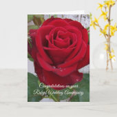 Red Rose Personalized 40th Wedding Jubileum Kaart (Gele Bloem)
