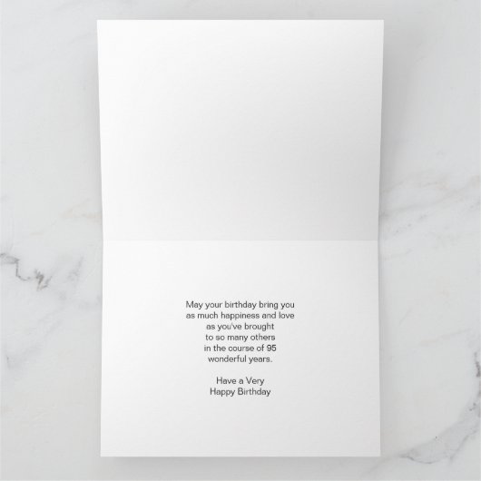 Red Rose Personalized 95th Birthday Kaart (Binnen)