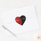 Red Rose Personalized Heart Wedding Sticker (Envelop)