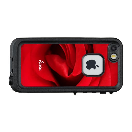 Red Rose Personalized LifeProof iPhone Hoesje (Achterkant (horizontaal))