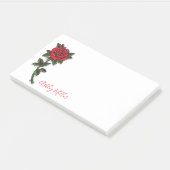 Red Rose Personalized Post-it Notes (Schuin)