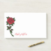 Red Rose Personalized Post-it Notes (Op bureau)