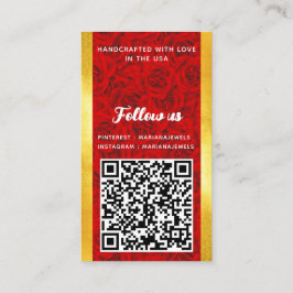 Red Rose Personalized QR Code Earling Display Kaar Visitekaartje