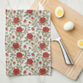 Red Rose Personalized Theedoek (Quarter Fold)