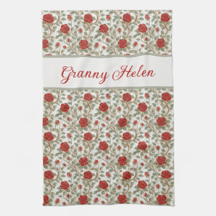 Red Rose Personalized Theedoek