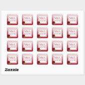 Red Rose Personalized Wedding Stickers (Vel)