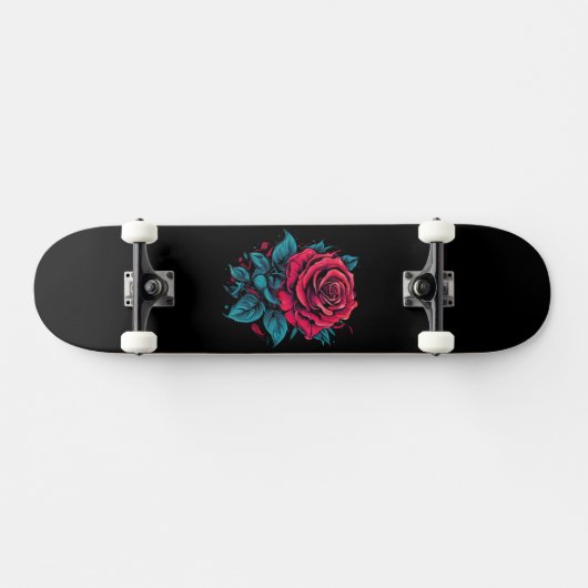 Red Rose Persoonlijk Skateboard (Horizontaal)