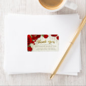 Red Rose Petals Bedankt voor je familieloadreslabe Etiket (Insitu)