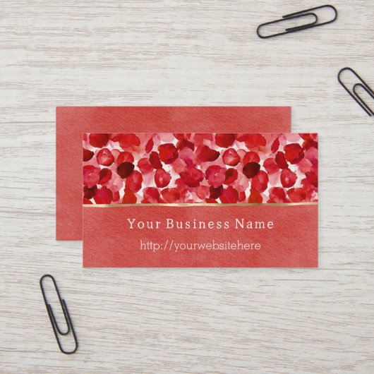 Red Rose Petals Floral Business name website Visitekaartje (Voorkant / Achterkant in situ)