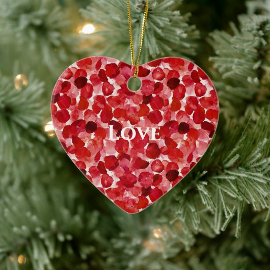 Red Rose Petals Floral Keramisch Ornament (Boom)