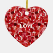 Red Rose Petals Floral Keramisch Ornament (Voorkant)