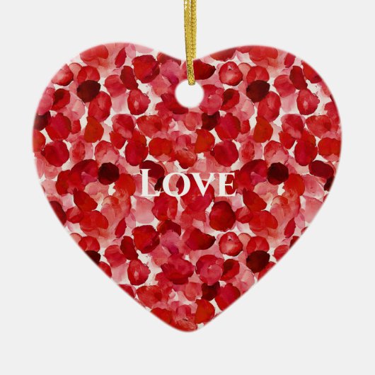 Red Rose Petals Floral Keramisch Ornament (Voorkant)