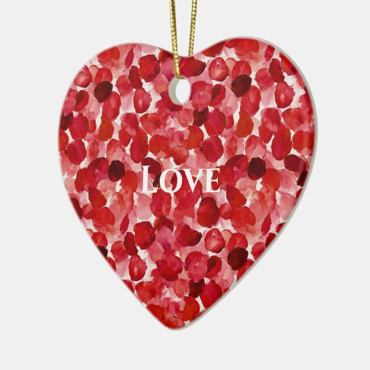Red Rose Petals Floral Keramisch Ornament (Links)