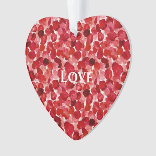 Red Rose Petals Floral Ornament (voorkant)