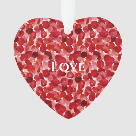 Red Rose Petals Floral Ornament (voorkant)