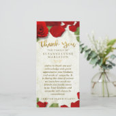 Red Rose Petals Golden Bedankt voor je medeleven (Staand voorkant)