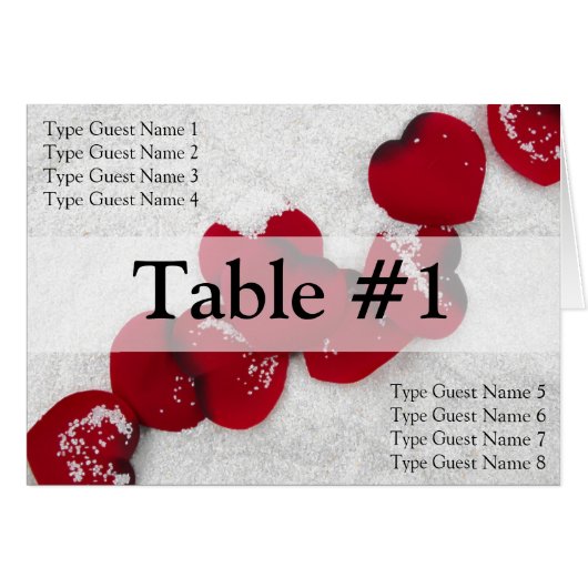 Red Rose Petals in sneeuw, winterhuwelijk (Voorkant Horizontaal)