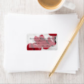 Red Rose Petals in sneeuw, winterhuwelijk Etiket (Insitu)