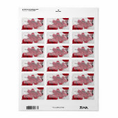 Red Rose Petals in sneeuw, winterhuwelijk Etiket (Full Sheet)