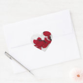 Red Rose Petals in sneeuw, winterhuwelijk Hart Sticker (Envelop)
