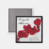 Red Rose Petals in sneeuw, winterhuwelijk Magneet (Voorkant / Achterkant)