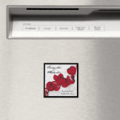 Red Rose Petals in sneeuw, winterhuwelijk Magneet (Insitu (Vaatwasser))