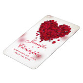Red Rose Petals Love Heart Save the Date Magneet (Linkerzijde)