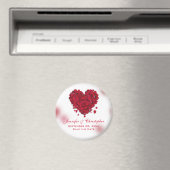 Red Rose Petals Love Heart Save the Date Magneet (Insitu (Vaatwasser))