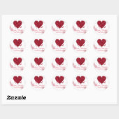 Red Rose Petals Love Heart Save the Date Ronde Sticker (Vel)