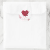 Red Rose Petals Love Heart Save the Date Ronde Sticker (Tas)