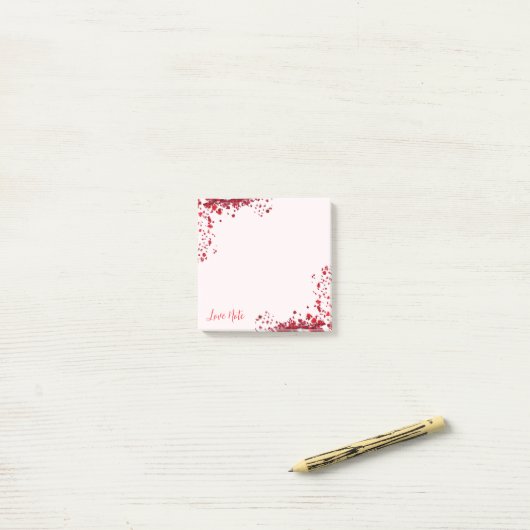 Red Rose Petals Love Note (Op bureau)