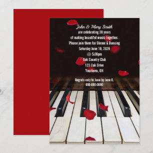 Red Rose Petals op het 20ste Jubileum van Piano Kaart