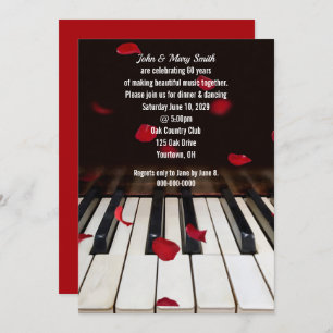 Red Rose Petals op het 60ste Jubileum van Piano Kaart