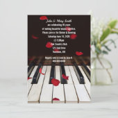 Red Rose Petals op Piano 45th Jubileum Kaart (Staand voorkant)