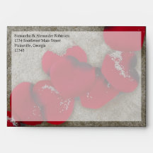 Red Rose Petals op Zand Beach Wedding