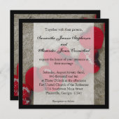 Red Rose Petals op Zand Beach Wedding Kaart (Voorkant / Achterkant)