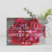 Red Rose Petals Sla de datumkaart op Save The Date (Staand voorkant)