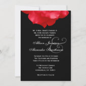 RED Rose Petals Wedding Invitation V02 Kaart (Voorkant)