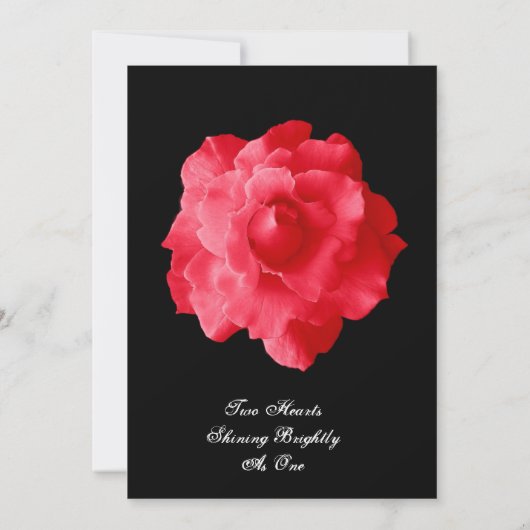RED Rose Petals Wedding Invitation V02 Kaart (Achterkant)