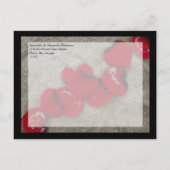 Red Rose Petals Zand Beach Bruiloft Save the Date Aankondigingskaart (Achterkant)