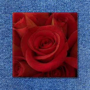 Red Rose Photo Art Vierkante Button 5,1 Cm