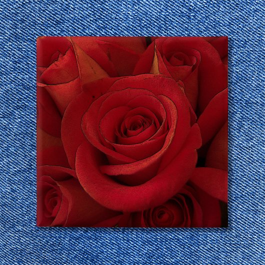 Red Rose Photo Art Vierkante Button 5,1 Cm