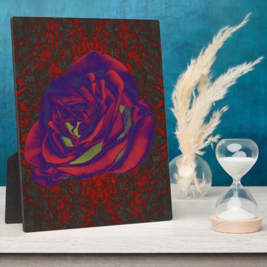 Red Rose Photo Plaque Fotoplaat (Zijkant)