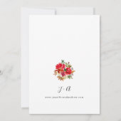 Red Rose & Pink Floral 1 Weddenschap Kaart (Achterkant)