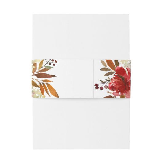 Red Rose & Pink Floral 2 Uitnodigingen Wikkel (Achterkant Voorbeeld)